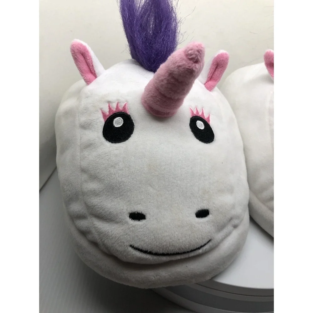 Girls Slippers Unicorn Face Plush Slippers 10